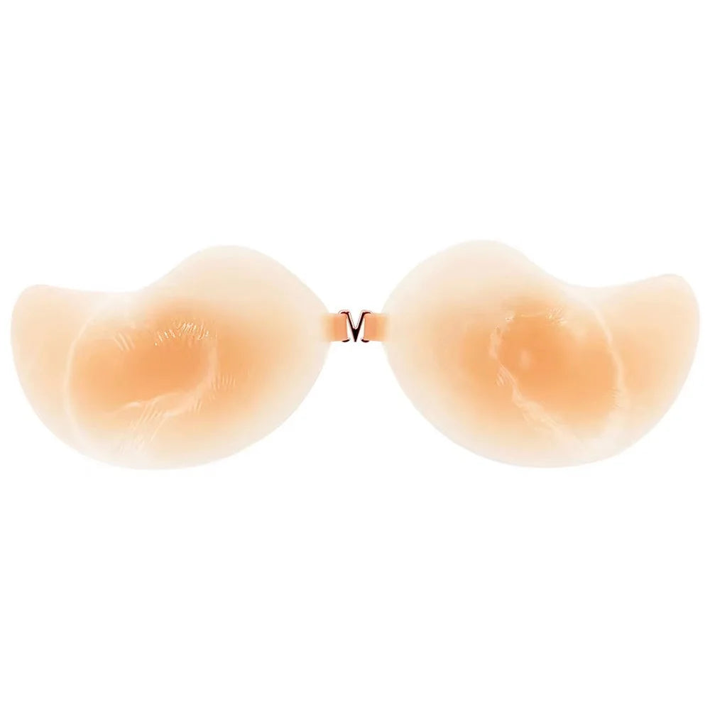 New Style Mango Shape Silicone Stick-On Bra Breathable Everyday Strapless Underwear Invisible Skin Tone Push-up Boobs