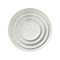 Modern Style Set 4 Eco-Friendly Bone China Plate Simple Ceramic Dinnerware for Weddings Events Parties Catering Marbling Design