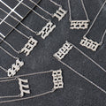 Fashion Accessories Trendy Simple Jewelry 111- 999 Gold Plated Stainless Steel Engraved Angle Number Necklaces for Men Women