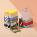 Clear Pe Film Packaging Box Case Custom 3d Membrane Floating Frame Holder Stand Necklace Floating Jewelry Display Box