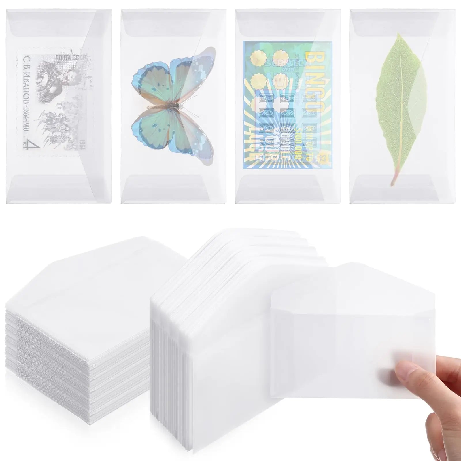 Custom Design Wedding Guest Favor White Translucent Paper Glassine Envelopes