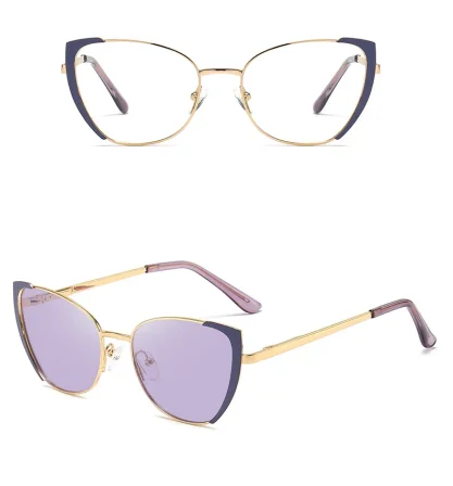 MK2309257 New Photochromic Anti Blue Light Cat Eye Colors Ocean Lens Metal Women Gafas Fishing Sunglasses Glasses Frames for All