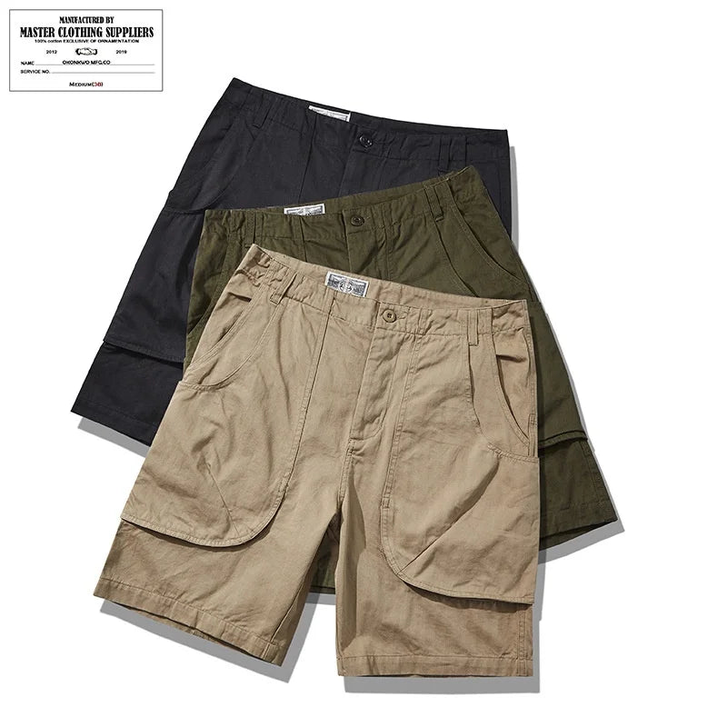 Summer New Man Essentials Shorts Cargo Shorts Multi-Pocket Cotton Twill Work Shorts Loose Fit Outdoor Short Pants Hot Supplier
