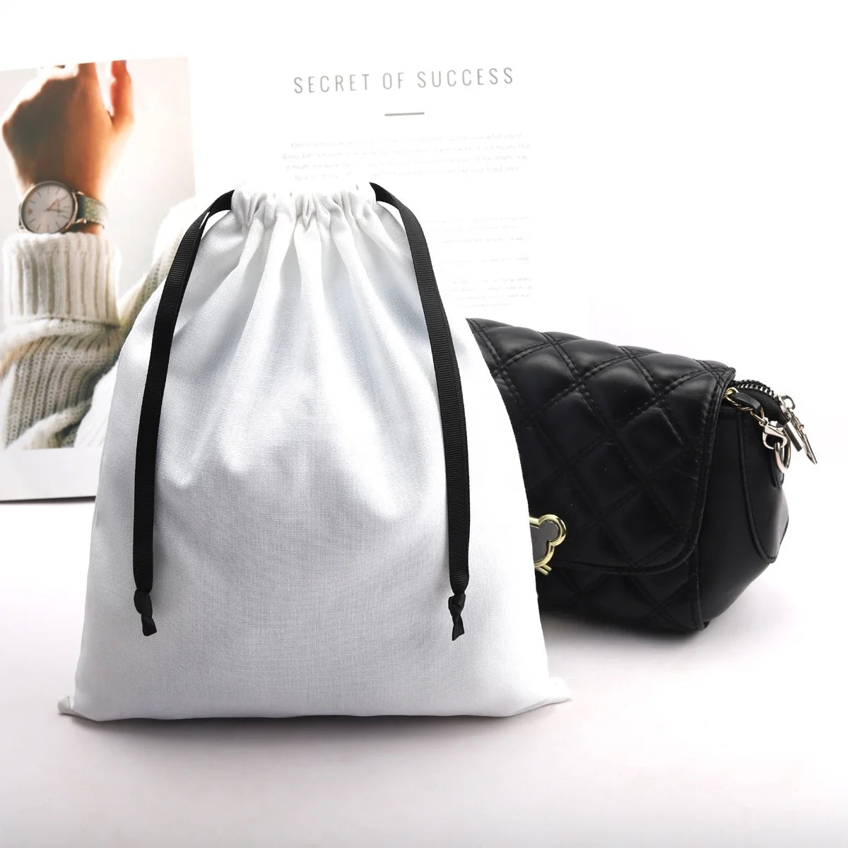 Eco-Friendly Large Cotton Linen Shopping Bag Promotion Spot Goods Cotton Drawstring Muslin Pouch for Handbag Shoe