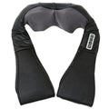 Hot Sold  GS Certification Heating Therapy Rolling Shiatsu Black PU Neck and Shoulder Body Massager Pillow with Heat