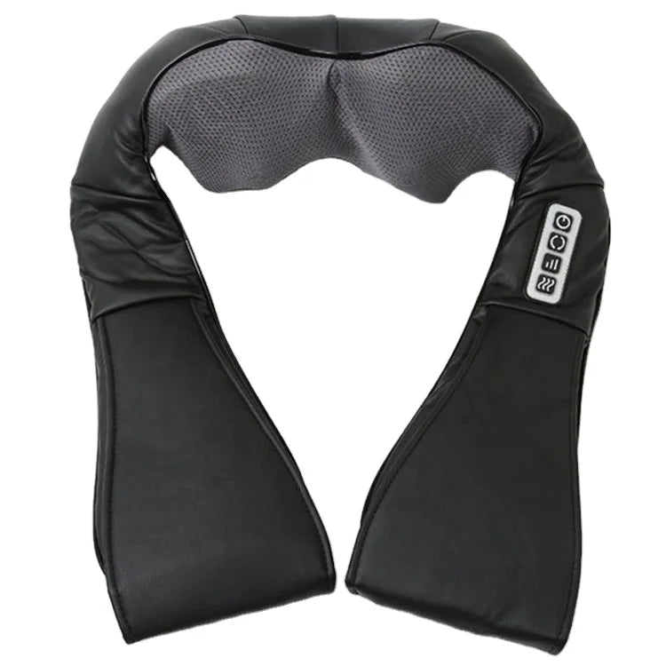 Hot Sold  GS Certification Heating Therapy Rolling Shiatsu Black PU Neck and Shoulder Body Massager Pillow with Heat
