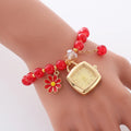 2024 New Custom Design Fancy Girls Chain Bracelet Watch Resin Flower Pendant Watch