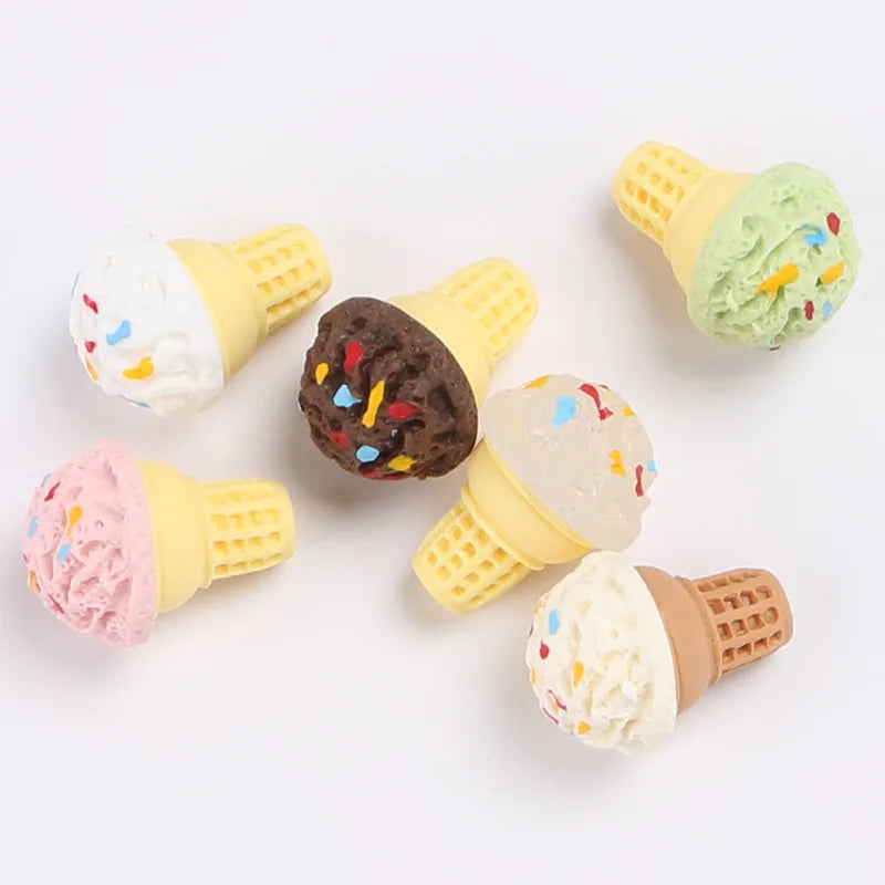 Simulation  3D Icecream Cone Resin ICE CREAM Decoration Crafts Miniature Food