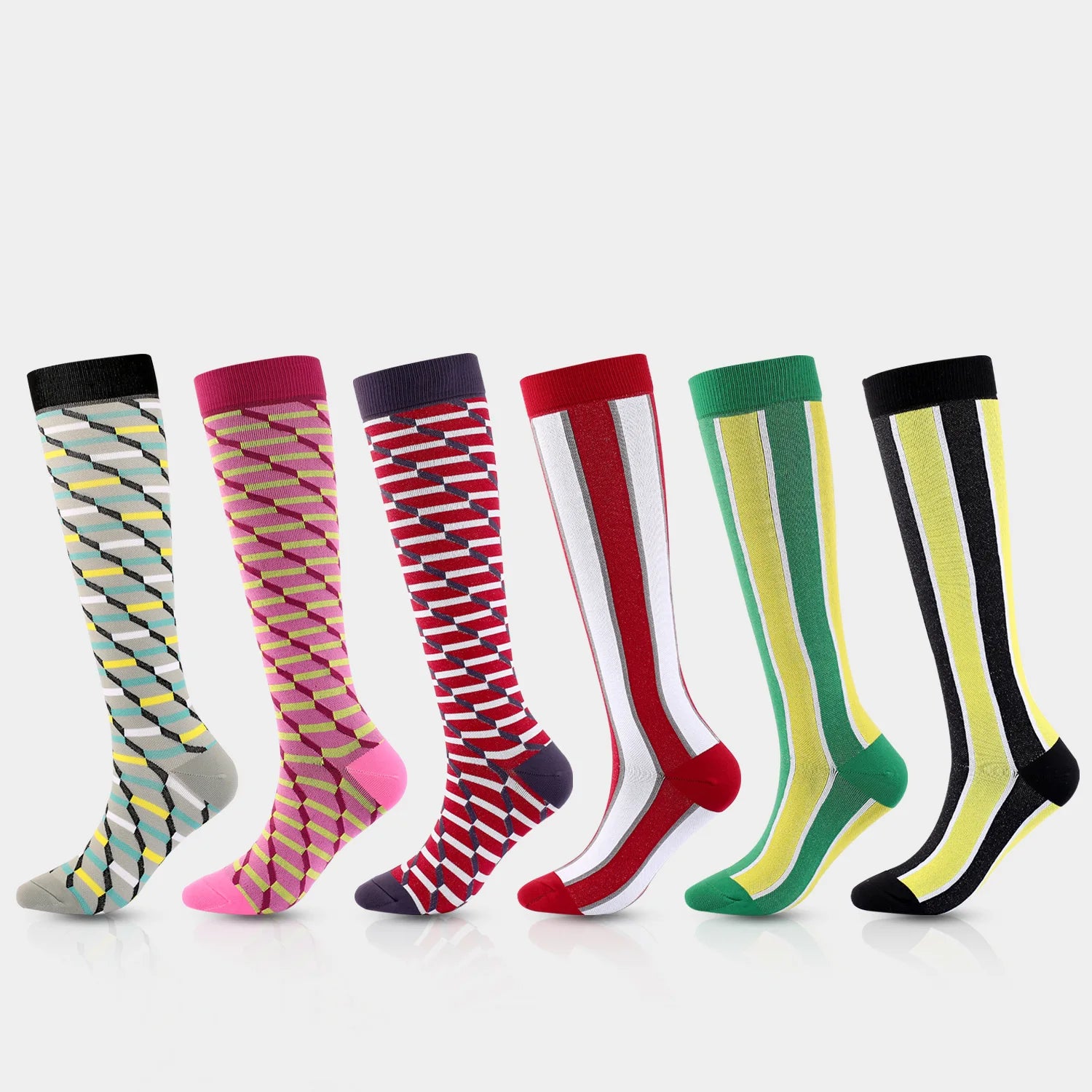 Comfortable Knee High Unique Design Different Pattern Fashion Style Men Sports Football Compression Socks for Women