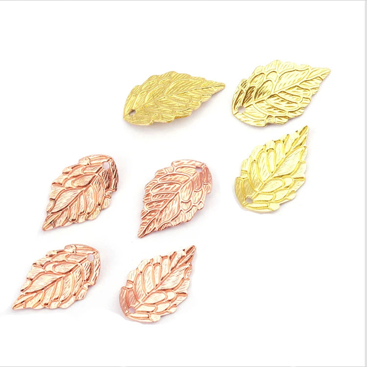 Copper Leaf Diy Handmade Material Small Leaf for Earrings Jewelry Gold Pendant Accessories