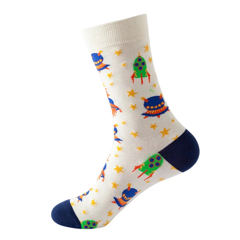 Fashion Custom logo Multicolored Original Design Cotton Socks Unisex Soft Breathable Middle Tube Crew Socks Casual Knitted Socks