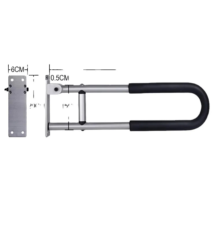 Toilet Bathroom Safety Rail for Elderly Adjustable Frame Hand Disabledgrab Wall Bathe Flip Arm U Shape bar Nonslip Support Bars MegaBDM