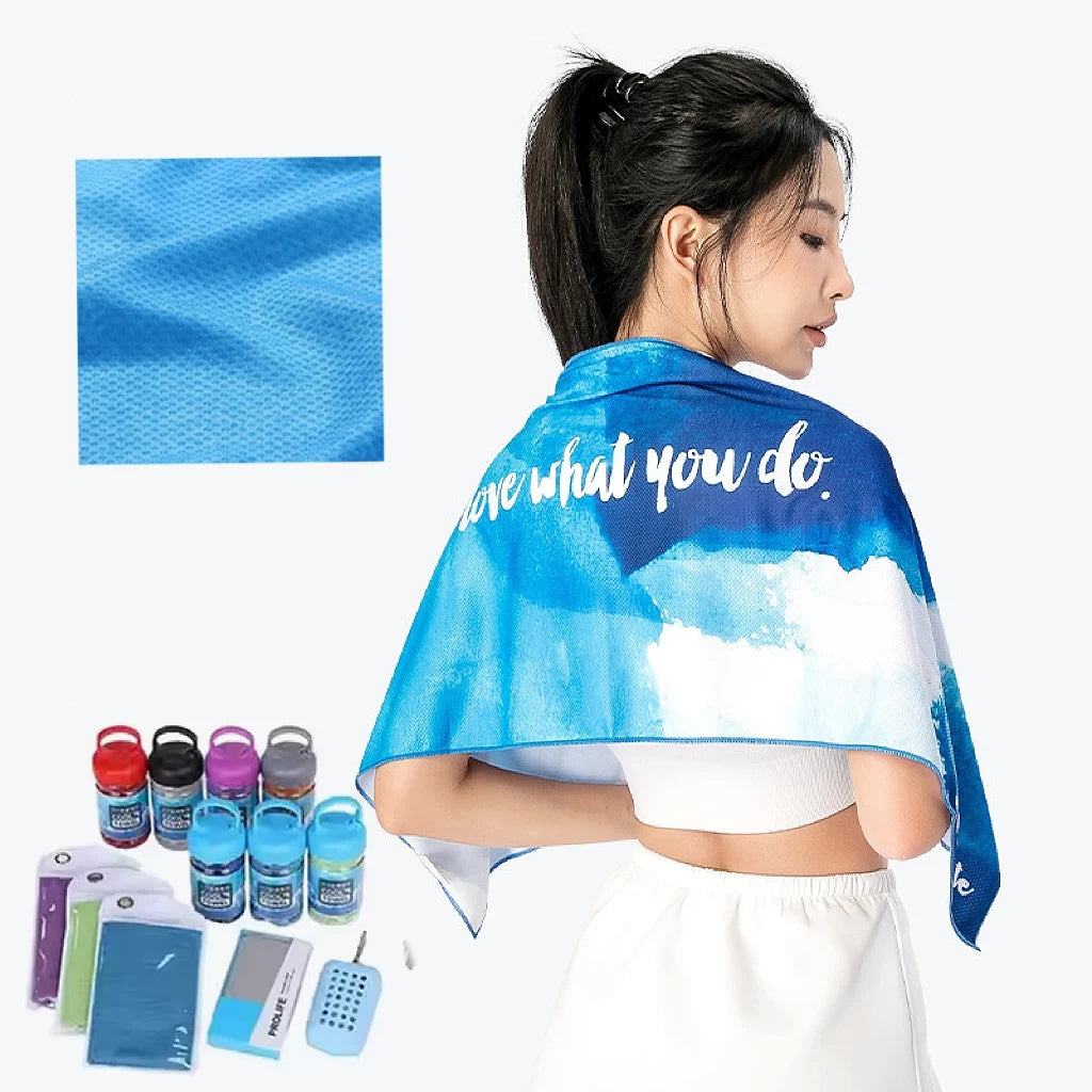 Soft Breathable Microfiber Ice Cold Gym Run Sports Cooling Towel Quick-Dry Printed Custom Cool Towel
