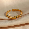 2022 Gold Plated Rings Minimalist Adjustable Stainless Steel Thin Stacking Rings Jewelry Women