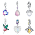 Wholesale 925 Sterling Silver Insect Charms - Bees Spiders Cross Heart Pendants Enamel Colorful Charms for Jewelry Making