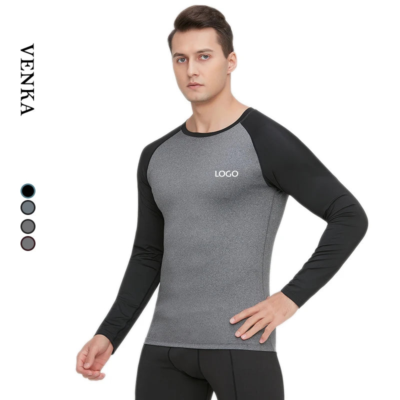 Men's Athletic Apparel Quick Dry Long Sleeve Compression Sport Gym Running Shirt Custom Men High Elasticity Basketball T Shirt