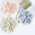 Fresh and Light Cotton and Linen Chiffon Pleated Lace Large Intestine Ring Sweet Girl's Hair Tie Princess Hair Accessory