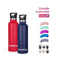 TY Power Coating Stainless Steel Wide Mouth Sport Bottles 600ml/750ml with Sports Lid Straw Thermal Insulation