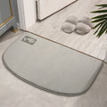 Solid Color Non-Slip Semi-Circular Coral Velvet Cotton Bath Mat PET Friendly Cushioned Stain Resistant Thick PVC Backed Modern