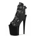 20cm Thin Heel Thick Sole Platform Short Boots Steel Models Dance Shoes Club Fashion Large Women's Boots Peep Toe Gothic Shoes