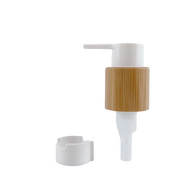 24mm Luxury Serum Cream Lotion Pump for Cosmetics Bamboo Closure Lotion Dispenser Pump