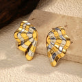 Fashion Non Tarnish Stainless Steel Natural Stone Chandelier Earrings