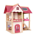 Children's Pink Handmade Mini Furniture Kids Game Dollhouse Pink Wooden Diy Dollhouse Furniture Toys for Girls Boys