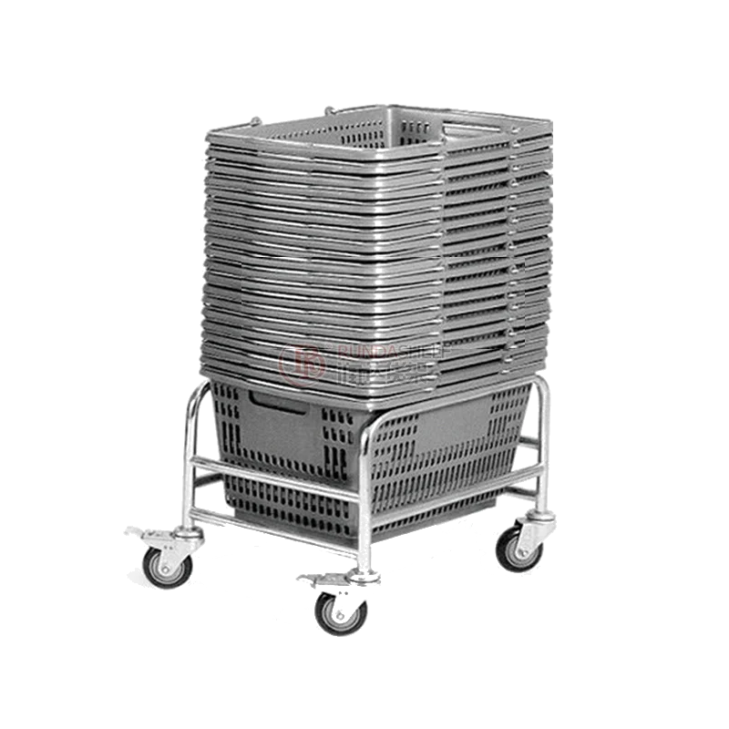 Supermarket Basket Seat Base Metal Basket Pushes the Base Pulley Supermarket Basket of Shopping Baskett
