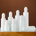 Custom White Lotion Serum Storage Cosmetic Packaging 20ml 50ml 100ml Empty White Nail Polish Oil Glass Bottles