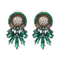 New Arrived Glass Earrings Crystal Rhinestone Acrylic Alloy Stud Earrings for Girls Wedding