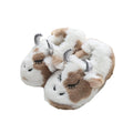 Autumn Winter New Warm Children's Indoor Slippers Cartoon Cow Furry with Custom Logo