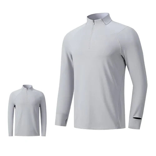 B553 Wholesale Men Outdoor Long Sleeve Spandex Polyester Active Wear Custom Logo T-shirts Quick Dry