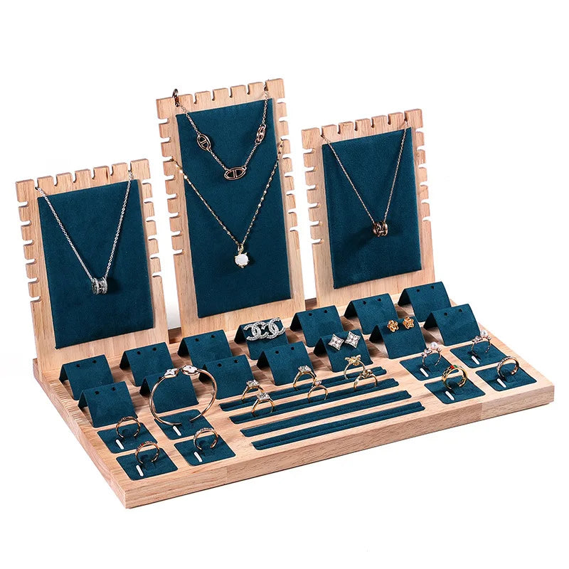 Luxury Ring and Jewelry Display Stand Combination Elegant Tray Earrings Pendant Necklace Accessories Store Jewelry Props