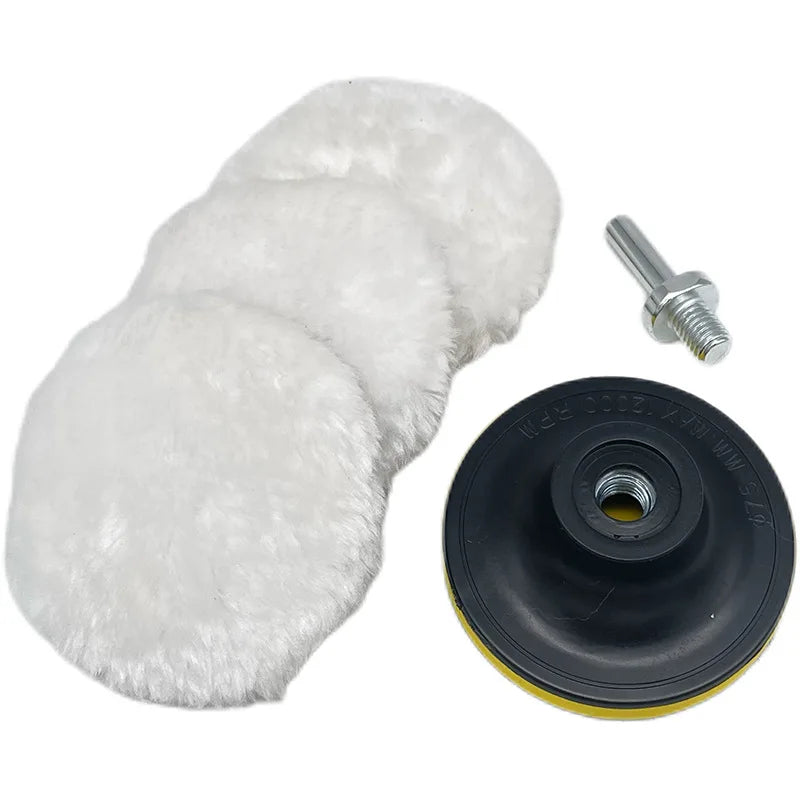 Source Factory Wholesale 5inch 6inch High Cost Effective Knitted Wool Pad Car Polishing Pad Set OEM