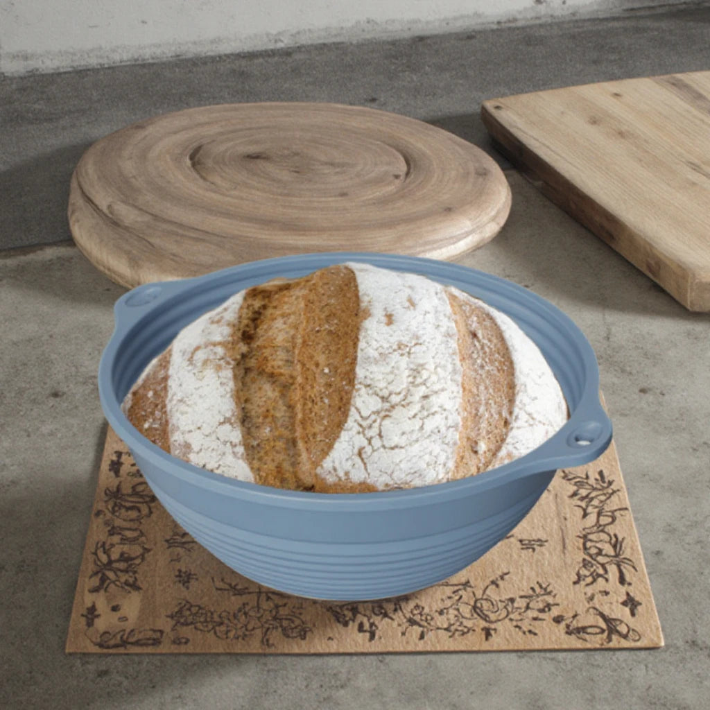 Household Silicone Sourdough Bread Baking Supplies Foldable Round Proofing Basket Starter Kit