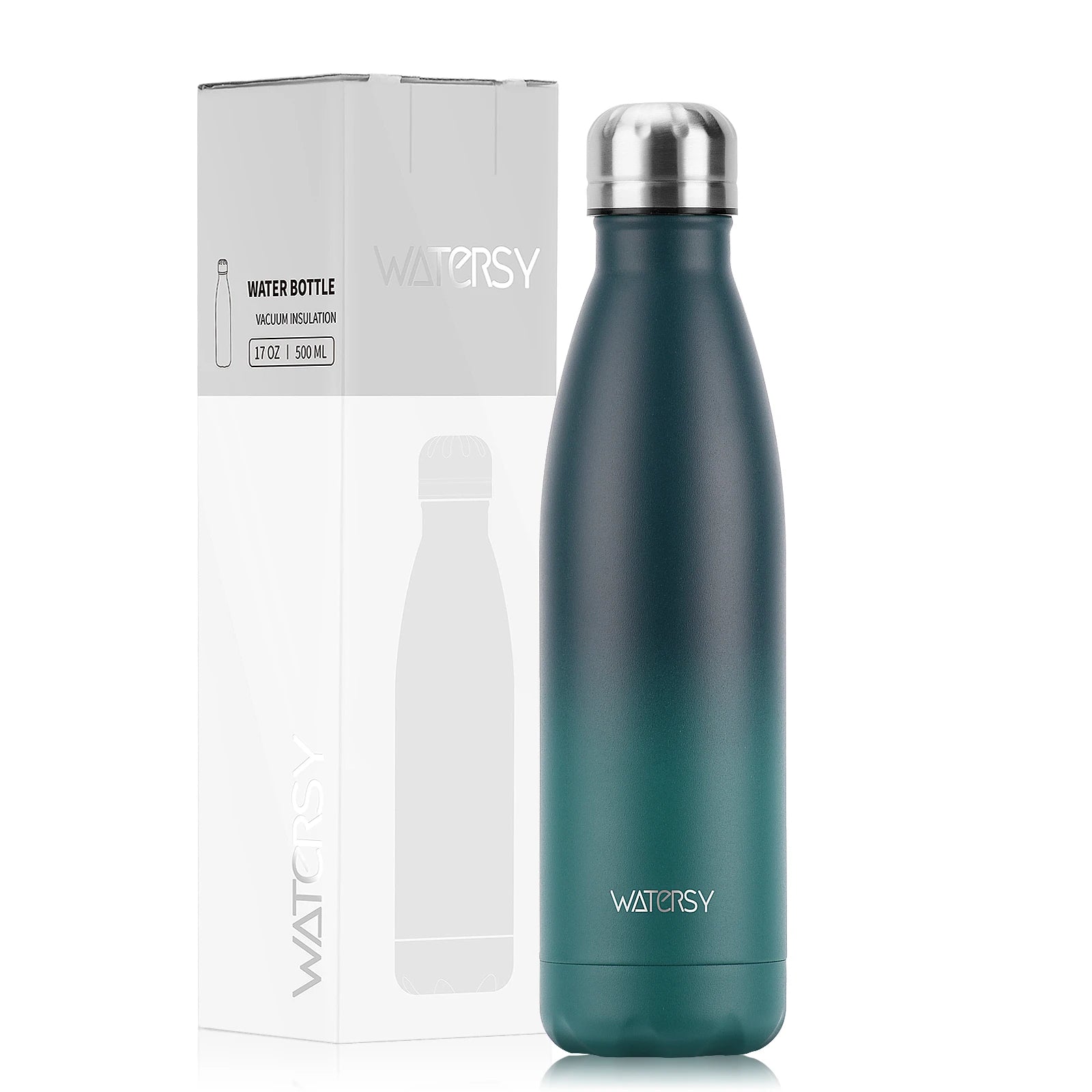 Watersy 500ml Double Wall Stainless Steel Insulated Sport Water Bottle Powder Coated Vacuum Flask with Lid in Stock