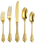 Wholesale Retro Royal Court Flatware Set 304 Stainless Steel Baroque Spoon Fork Knife Menagere Couvert Cutlery Set for Hotel
