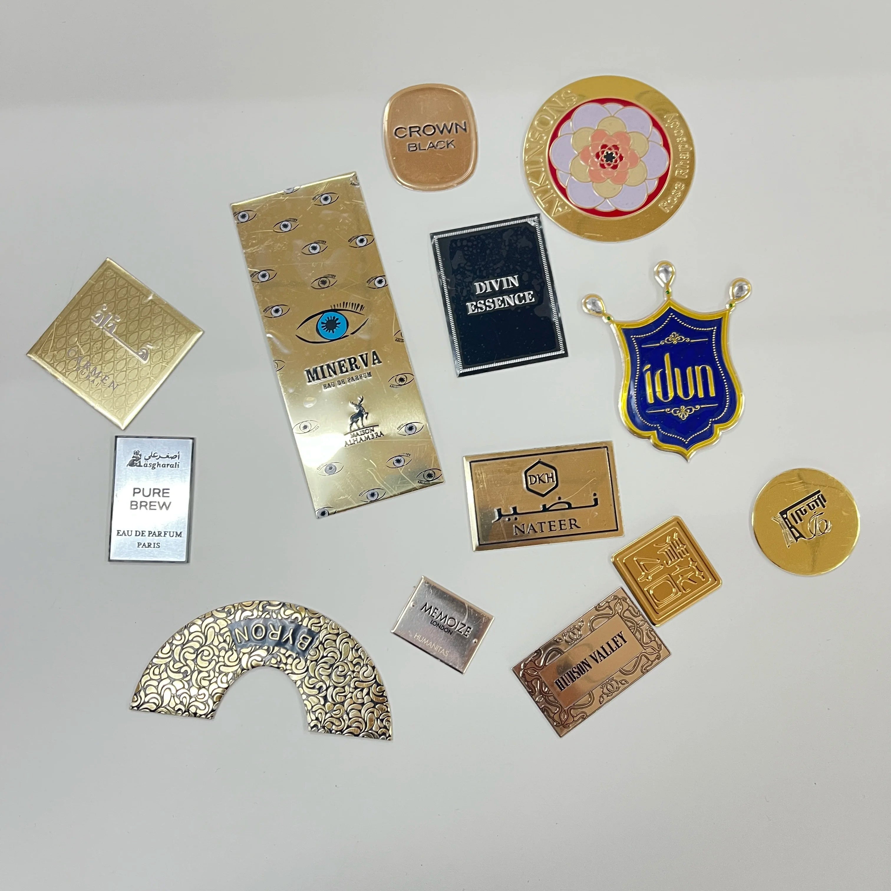 Metal Logo Sticker Label for Perfume Vendors Customize Labels Home Fragrance Private Label Stickers of Bottle Perfume