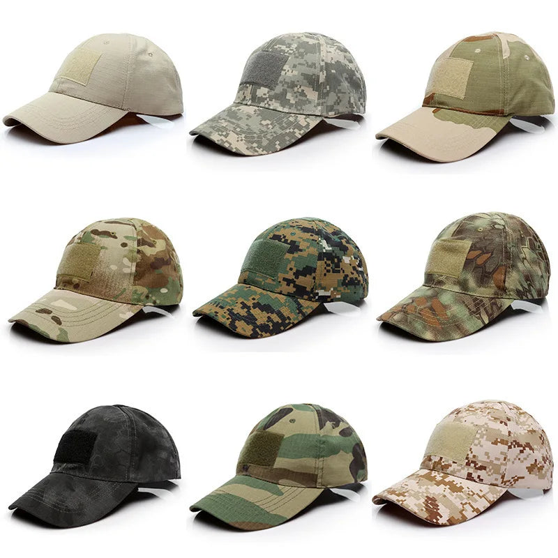 Summer Tactical Baseball Caps Camouflage Sun Hat Hunting Camping Hiking Fishing Cap Adjustable Sunscreen Hat
