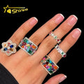 Trending Products 2025 Emerald-Cut Prong-Set Moissanite Classic Style 925 Silver GRA Certified Rings for Men