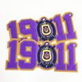 Customized Embroidered Greek Sorority Chenille Iron-On Patches Fraternity Patch Mega Greek Letter