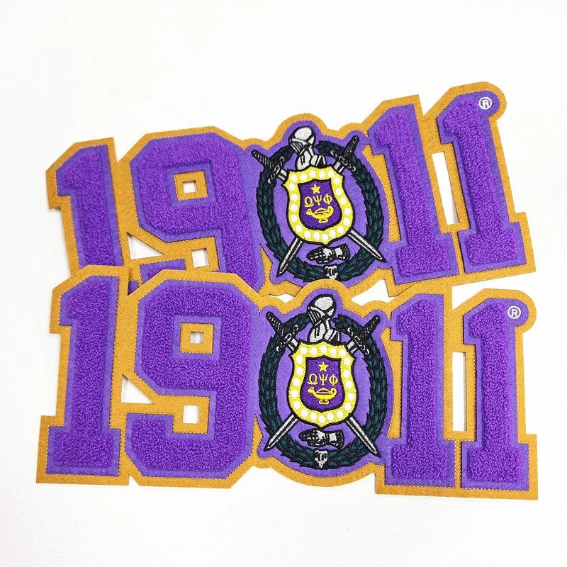 Customized Embroidered Greek Sorority Chenille Iron-On Patches Fraternity Patch Mega Greek Letter