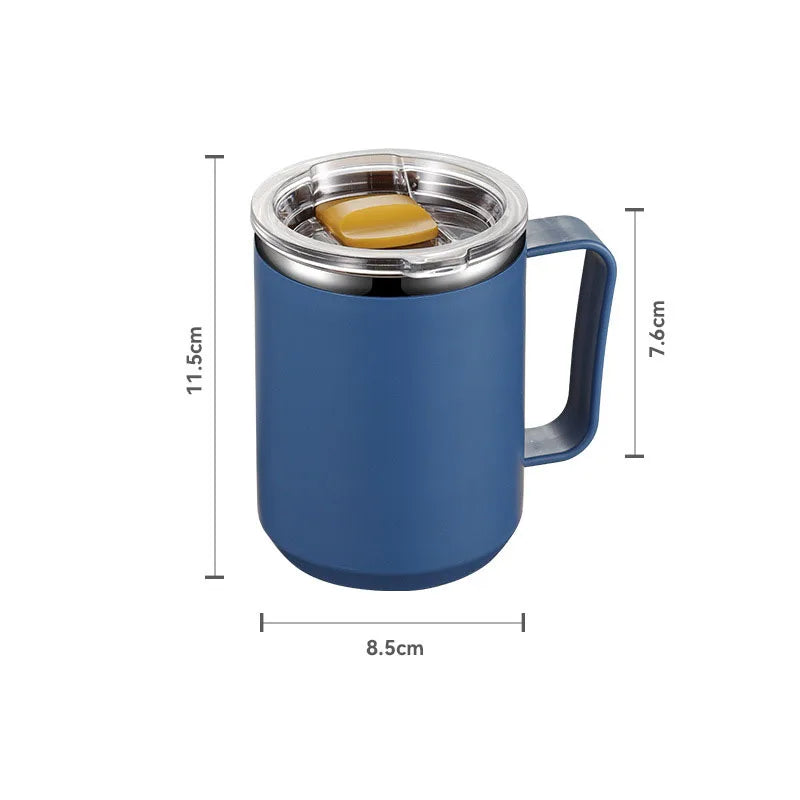450ML Double Wall 304 Stainless Steel with Lid and Straw Mug Office Coffee Mug Insulated Cup