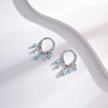 Wholesale Earrings Jewelry Rhodium Plated Teardrop Turquoise CZ Drop Earring 925 Sterling Silver Fine Jewelry Earrings