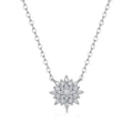 Sunflower 2mm Moissanite 925 Sterling Silver Necklace Chain With Fashion Design Women Gift Moissanite Pendant Necklace MegaBDM