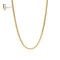 1.5mm+ FJ Fallon Fashion Jewelry Thin Boston Link Chain Plated in 14K Gold Brass Based Split