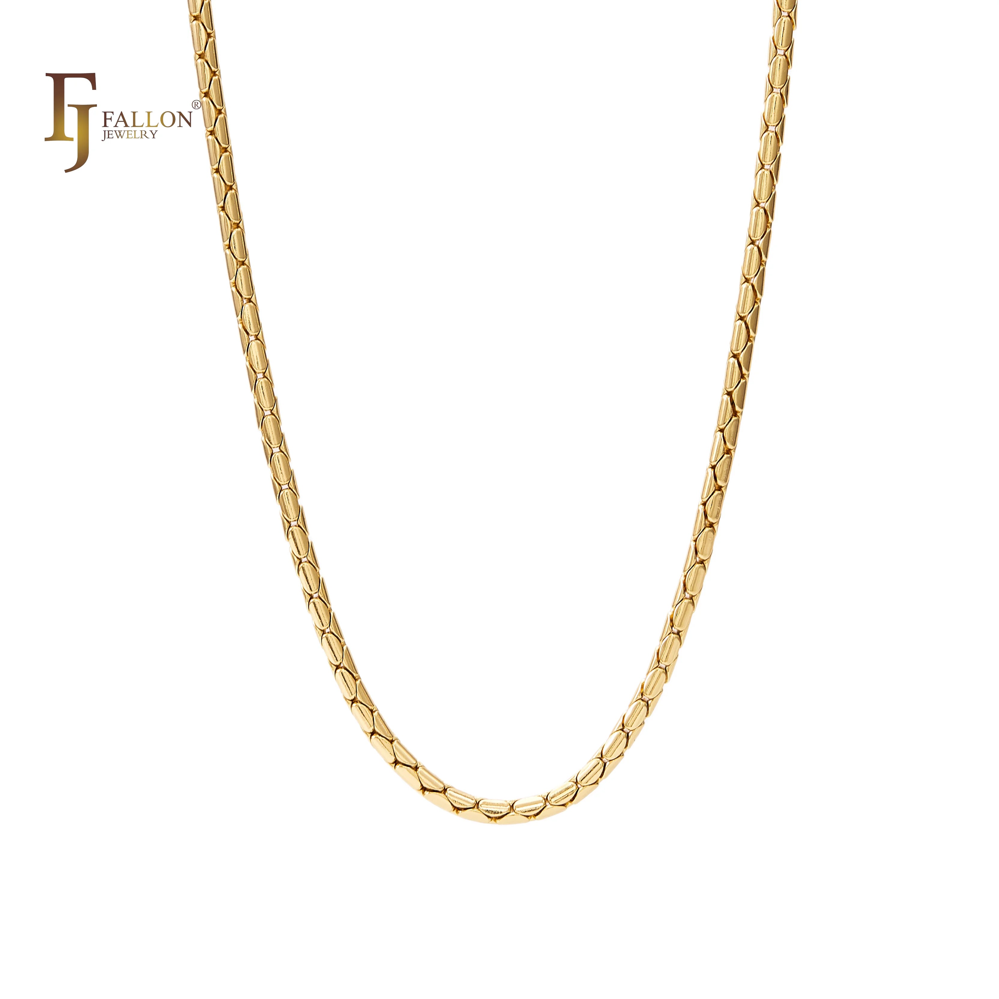 1.5mm+ FJ Fallon Fashion Jewelry Thin Boston Link Chain Plated in 14K Gold Brass Based Split