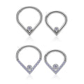 G23 ASTM F136 Titanium Waterdrop Shape Nose Ring Inlay Zircon Earrings Punk Style Septum Body Piercing Jewelry