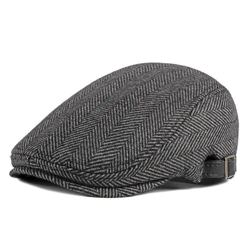 Winter Warm Herringbone Flat Ivy Newsboy Hat for Men Beret Gatsby Cabbie Cap hats Wool Blend New Thickness