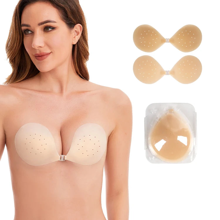 High Quality Ultra-Thin Adhesive Silicone Bra Strapless Sexy Comfortable Push-up Design Breathable and Invisible Seamless